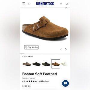 Birkenstock Boston soft footed- mink color sz 38